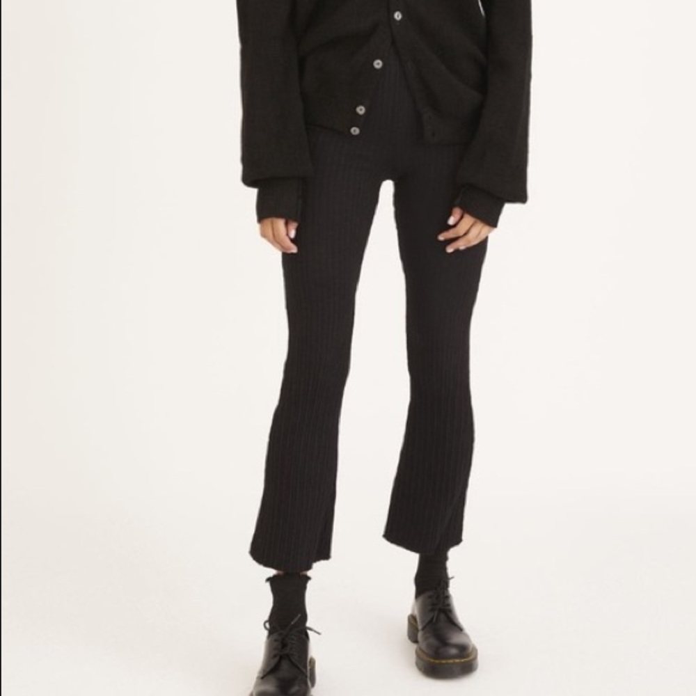 UO Rosie ribbed high waisted flare pants
